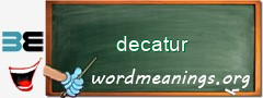 WordMeaning blackboard for decatur